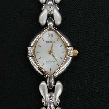 Seiko Exceline 1F20‑6B60 シルバー ゴールド Seiko Exceline Diamond 1F20-6B60 Vintage Women's Watch in