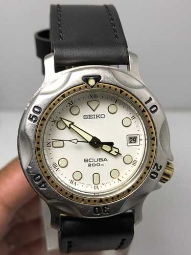 【稼働・美品】SEIKO SCUBA 200m 5H25-6000／クォーツ JA-2773| セイコー スキューバ 200M 5H25-6000 SS ミドルサイズ