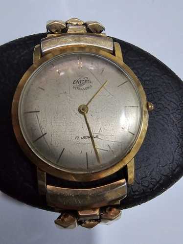 ENICAR SWISS ULTRASONIC 17石 ENISHOCK RARE ENICAR SWISS ULTRASONIC WATCH 17 JEWEL BLACK DIAL