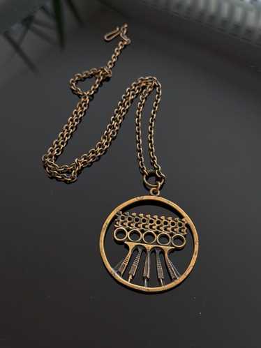 【ヴィンテージ】pentti sarpaneva ネックレス　ブロンズ　ロング フィンランドヴィンテージアクセサリー Pentti Sarpaneva