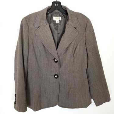 Talbots Women Wool Blazer Jacket Sz 12 Petite Brow