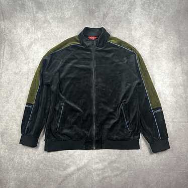Supreme◆21SS/Velour Track jacket/ジャージ/L/コットン/BLK 🚨 SUPREME X HYSTERIC GLAMOUR VELOUR TRACK - 'BLACK