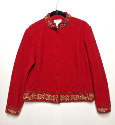 Vintage Talbots Jacket Women's M Petite Red Wool E