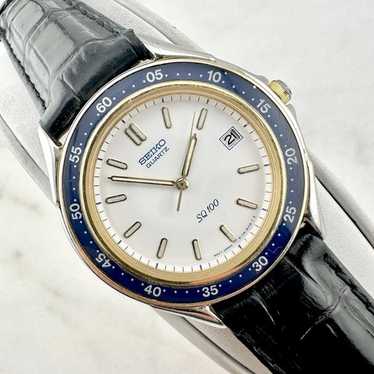 SEIKO セイコー 2トーン ウォッチ　SQ100 時計 Seiko Unisex SQ100 Silver and Gold Tone Watch, Date Window