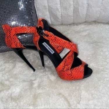 Steve Madden Banocka Orange Snake Print Stiletto