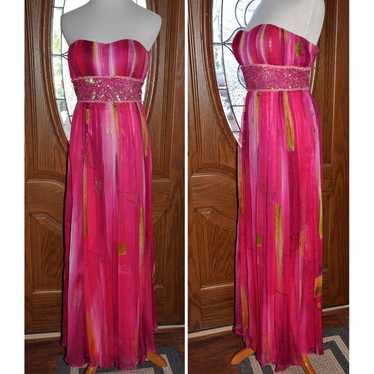 Camille La Vie Strapless Beaded Rose And Pink Wash