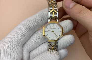 【イブサンローラン】 クリーム色✖ゴールドストライプ Vネックカーディガン Saint laurent watch quartz - Gem