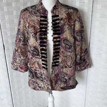 Joni B Bohemian Open Front Cardigan Purple Women’s