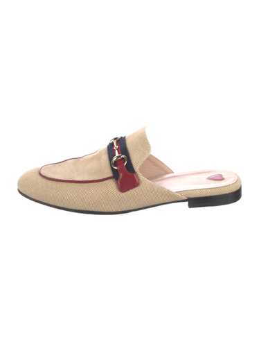 Gucci Canvas Mules Neutrals Horsebit Accent & Sylv