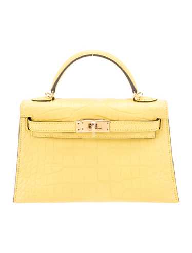 Hermès Top Handle Bag Mimosa Matte Alligator Gold-