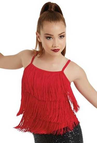 WEISSMAN Balera Natalie Dance Costume Red FRINGE … - image 1