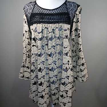 Ryu M Anthropologie Blouse Poet Sleeves Black With