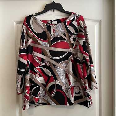 Chico's Equestrian Themed Popover Blouse - Size 3 