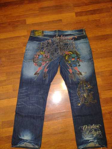 Christian Audigier　デニム　未使用　エド　ハーディー Ed Hardy Vintage Denim Jeans Button Front By Christian