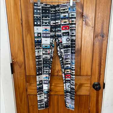 Terez Mix Tapes Cassette Hi Shine Leggings Xs 80s 