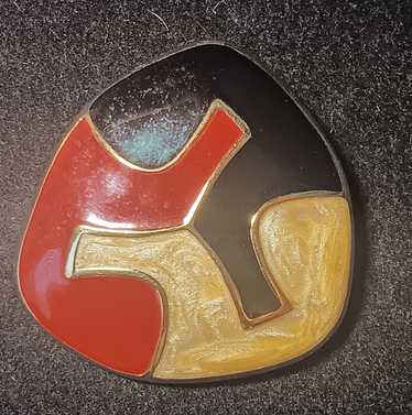 Vintage Monet Signed Abstract Enamel Brooch