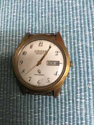 CITIZEN CRYSTRON Special QUARTZ　稼働品 CITIZEN Watch CRYSTRON Ref.4-730844 Khaki plastic case SS