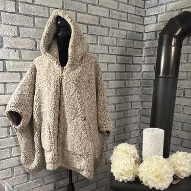 C&C California Cream Teddy Jacket With Hood And Ov