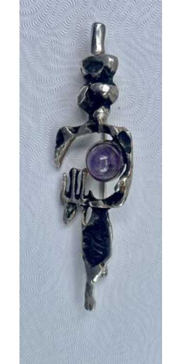 Extremely rare unique Amethyst signed M•S 800 broo