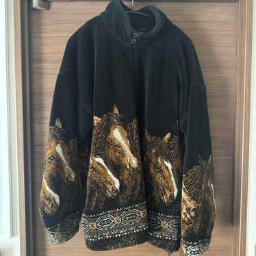 トップス 90s MAZMANIA fleece vest Mazmania horse teddy fleece - Gem