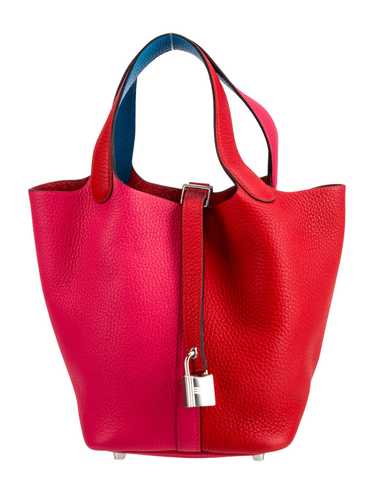 Hermès Top Handle Bag Rouge De Cœur, Bleu Zanzibar