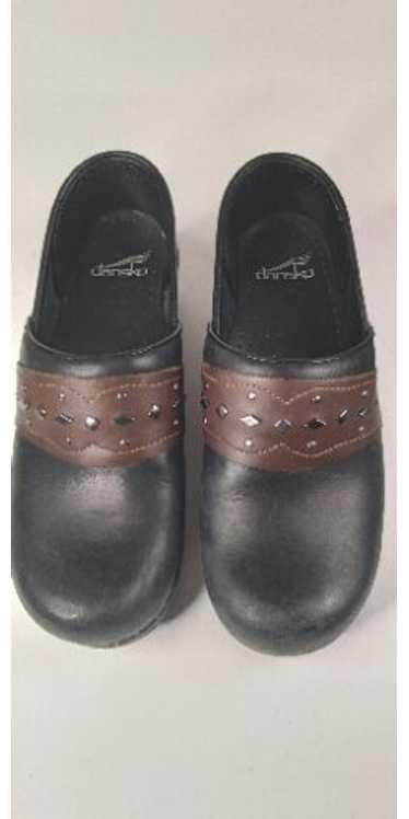 Black Patent Dansko Clogs, Size 39
