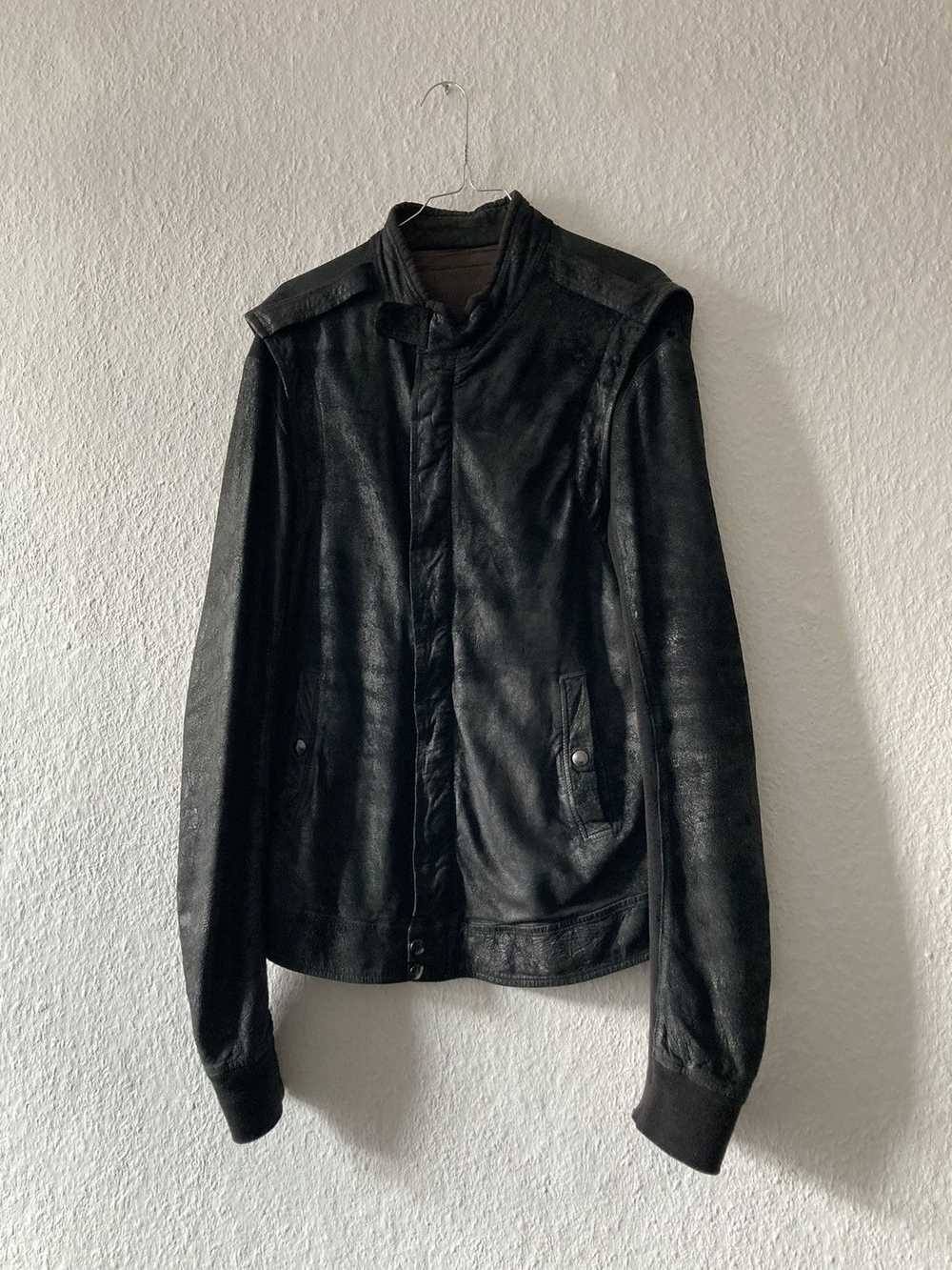 RICK OWENS★VEG STRETCH LAMB LEATHER RICK OWENS DARK DUST LAMB LEATHER JACKET SIZE 52IT- 42US