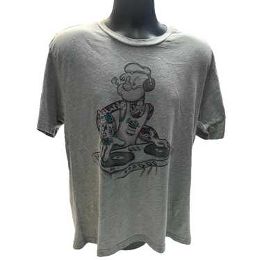 トップス DJ POPEYE Popeye DJ on the Turntables Graphic T-Shirt - Small | Amazon