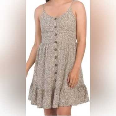 Japana Leopard Print Button-Front Sundress - Size… - image 1