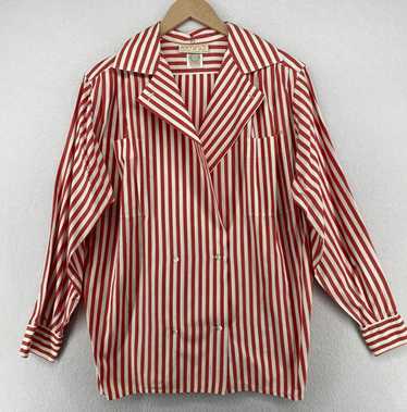80s ヴィンテージ studio 0001 FERRE タキシードジャケット Vintage Studio 0001 Ferre Silky Blend Material Striped