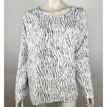 Tommy Bahama Island Soft Long Sleeve Zebra Pullove