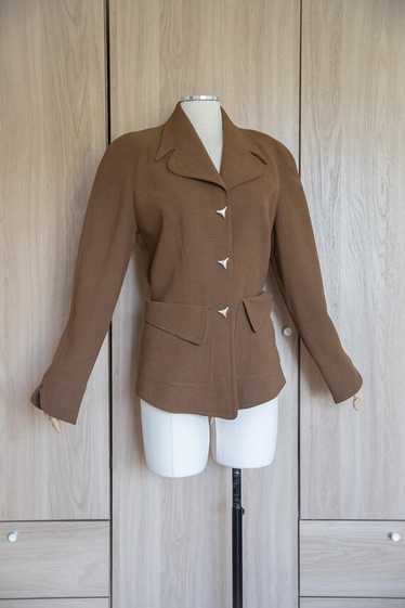 80s Thierry Mugler activ グレー ジップジャケット 1980's Thierry Mugler Gray Wool Jacket and Black Slacks