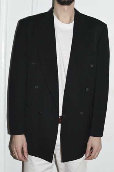 ジャケット・アウター 1950s VTG  ITALY DOUBLE BREASETED COAT Antique Vtg 1940s Mens Italian Leather Jacket Dbl Breasted