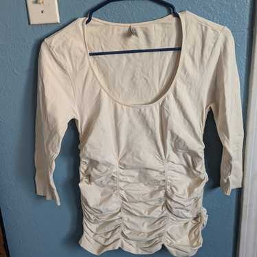Las Tango Women's Cream Ruched Top