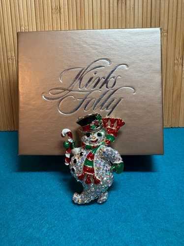 Kirks Folly "Holly Jolly" Snowman Pin/Pendant Gold