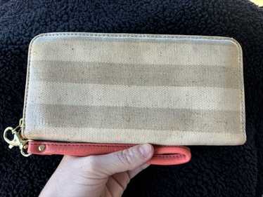 Fossil Tan Peach Color Stripe Full Size Wallet Co… - image 1