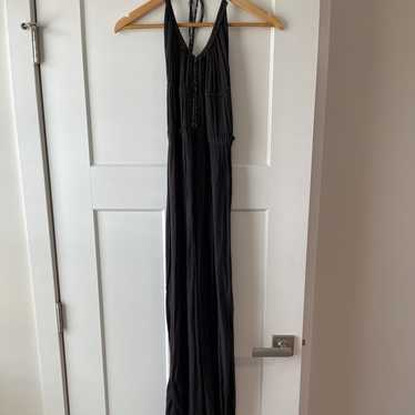 Free People Charcoal Gray Gauzy Jumpsuit