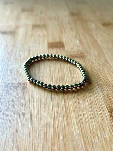 Handmade Pyrite Beaded Stretch Bracelet / Gold Gem