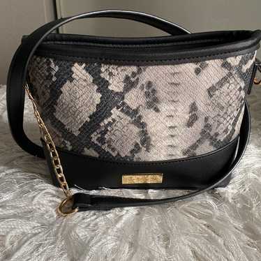 Bebe Black And Gray Snake Python Print Emily Cros… - image 1