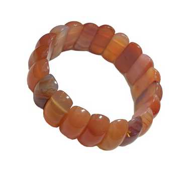 NATURAL AGATE GEMSTONE SILK STRETCH BRACELET FITS 