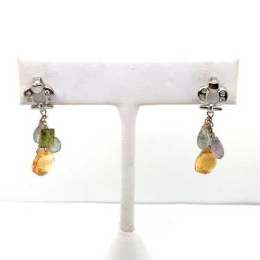 18K White Gold Amethyst, Citrine, Peridot, and Dia