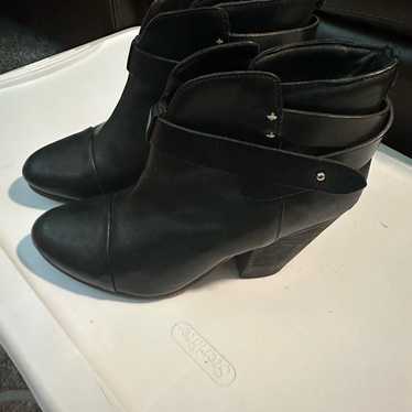 Rag & Bone Black Ankle Booties With Minimalist Des
