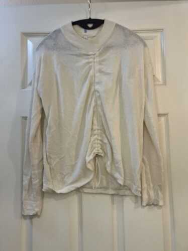 Alexander McQueen MCQ Cream Ruched Stand-Up Collar