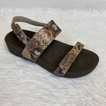 Vionic Bolinas Snakeskin Slingback Wedge Sandals S