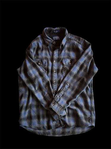 Pendleton Blue Plaid Wool Long Sleeve Button Up Sh