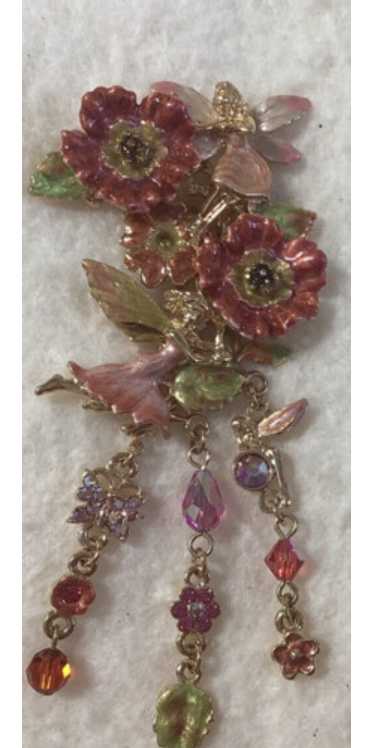 Kirks Folly Poppies Fairies Floral Broach