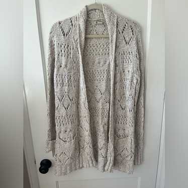 Lucky Brand Women's Cream Open-Front Chunky Knit S