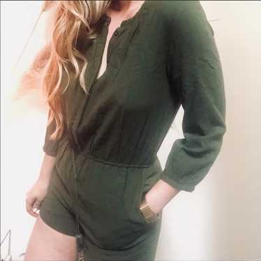 NEW MADEWELL Mallorca Button Front Tie Vneck Army 