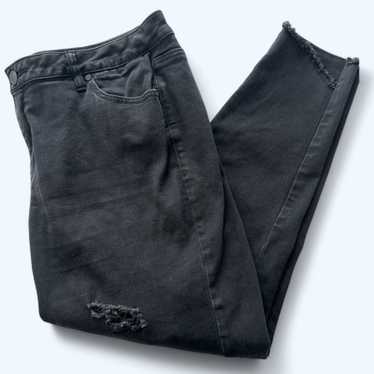 Lane Bryant Plus Size Black Distressed Skinny Jean
