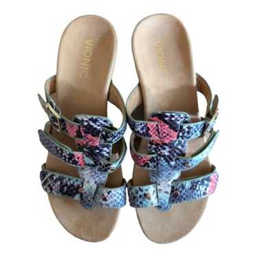 Vionic Radia "Snakeskin" Ortho Triple Strap Wedge 